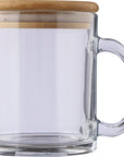 Drinkbeker Ashley | Glas | Bamboe deksel | 300 ml