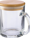 Drinkbeker Ashley | Glas | Bamboe deksel | 300 ml