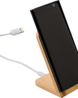 Draadloze oplader Claudie | Bamboe | Telefoonstandaard
