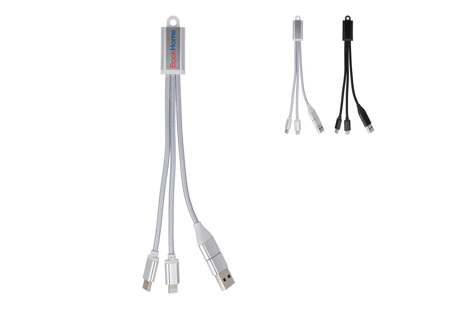 2-in-1 Oplaadkabel USB-A/C naar USB-C & Lightning Aluminium - JEFFS. Merchandise