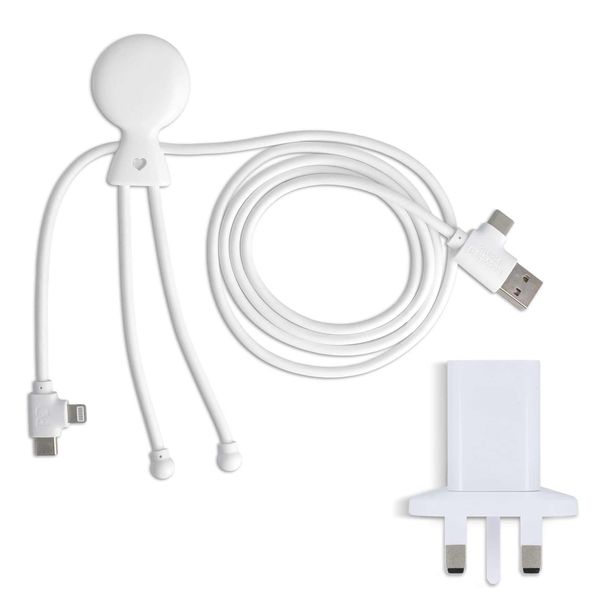 2090 - Xoopar Mr. Bio Long 60W Oplaadkabel + UK Plug Adapter - JEFFS. Merchandise