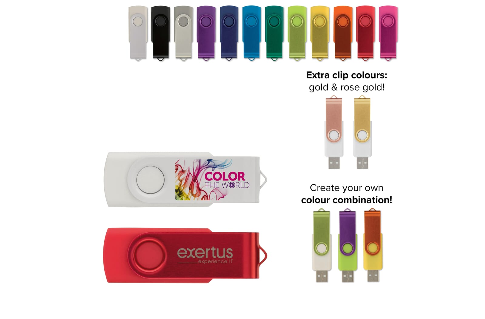 USB stick 2.0 Twister 8GB Wit
