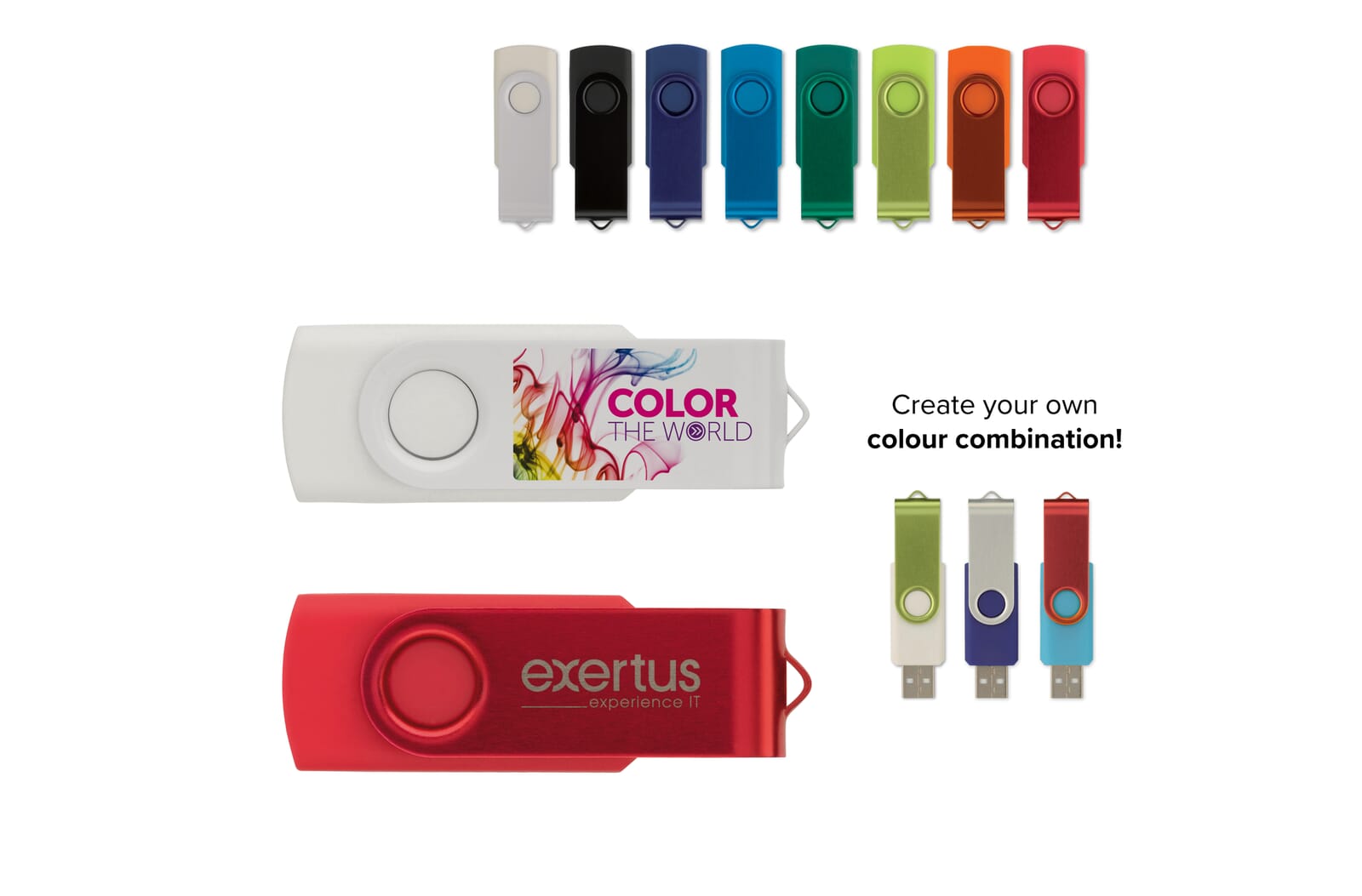 USB stick 2.0 Twister 16GB Wit