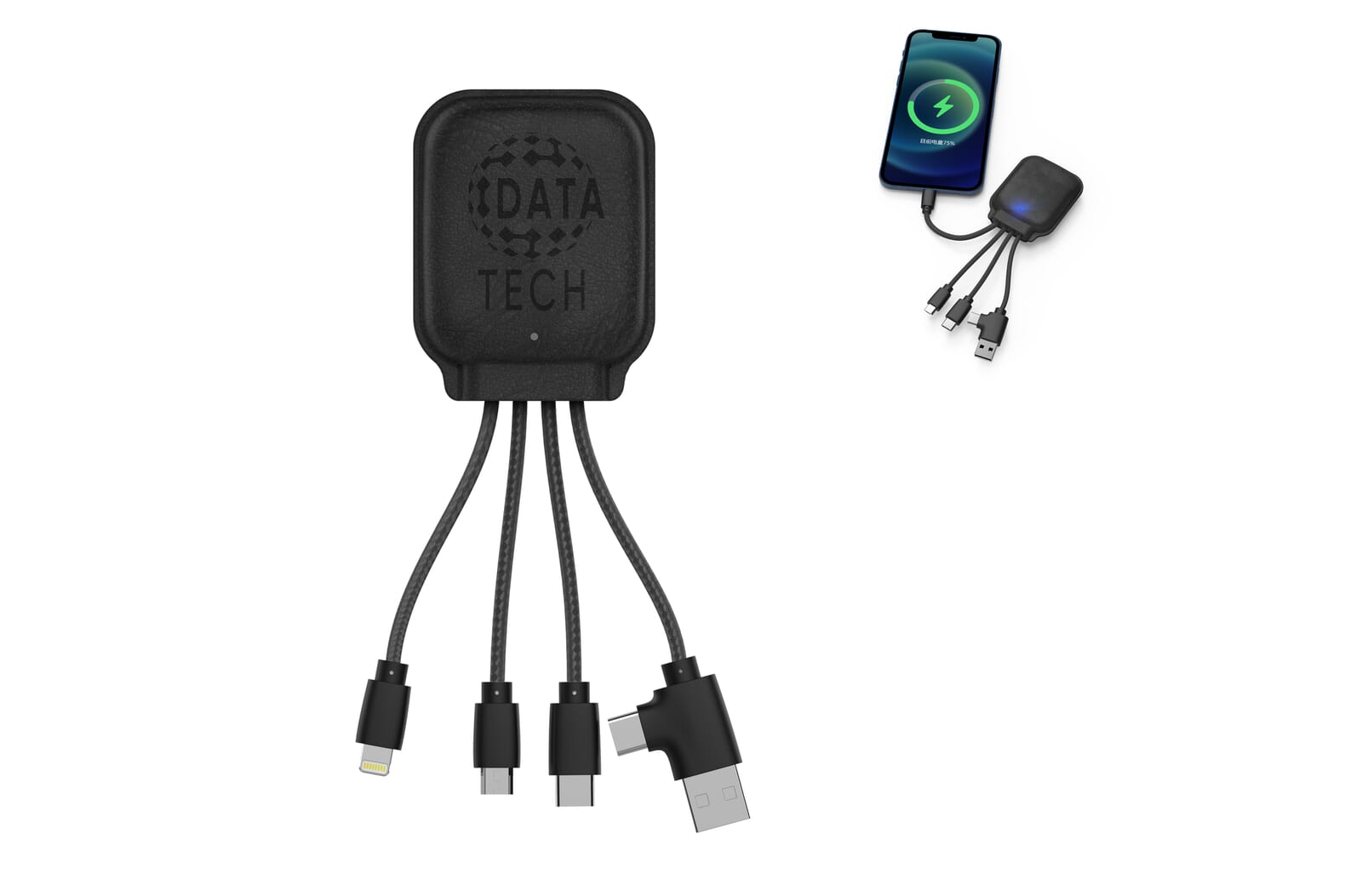 4001 | Xoopar Iné Gamma NFC Powerbank met Oplaadkabels 3000mAh Zwart