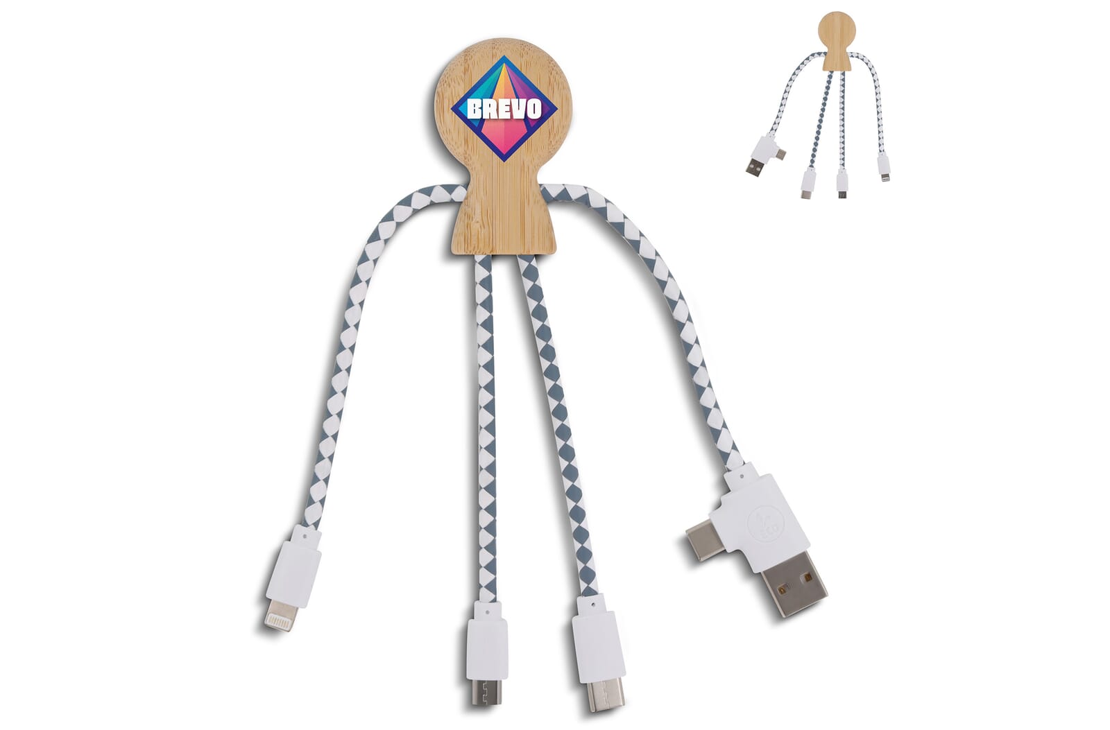 Xoopar Mr. Bio Bamboo Charging Cable Natuur