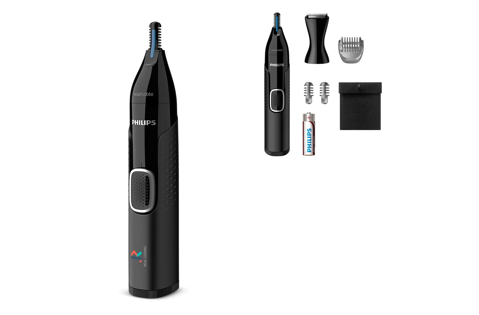 NT5650|Philips Neus-, oor-, wenkbrauwen detailtrimmer met 5 accessoires Zwart