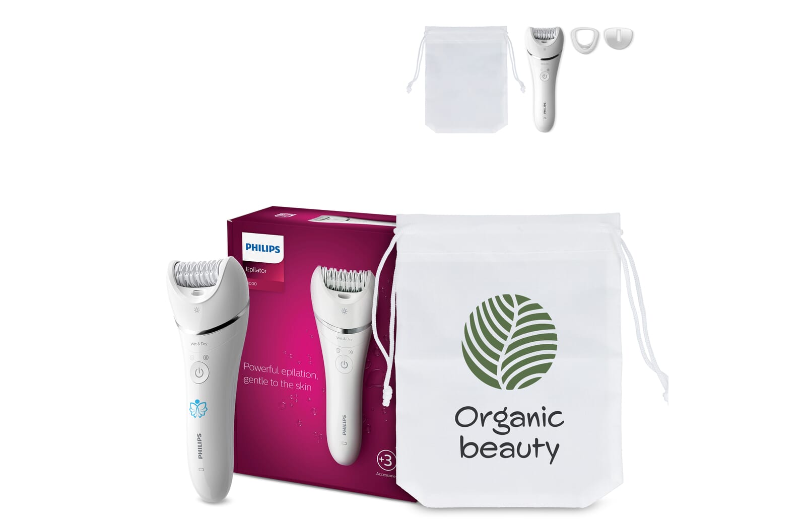 BRE700|Philips epileerapparaat voor benen en lichaam, Wet &amp; Dry Wit