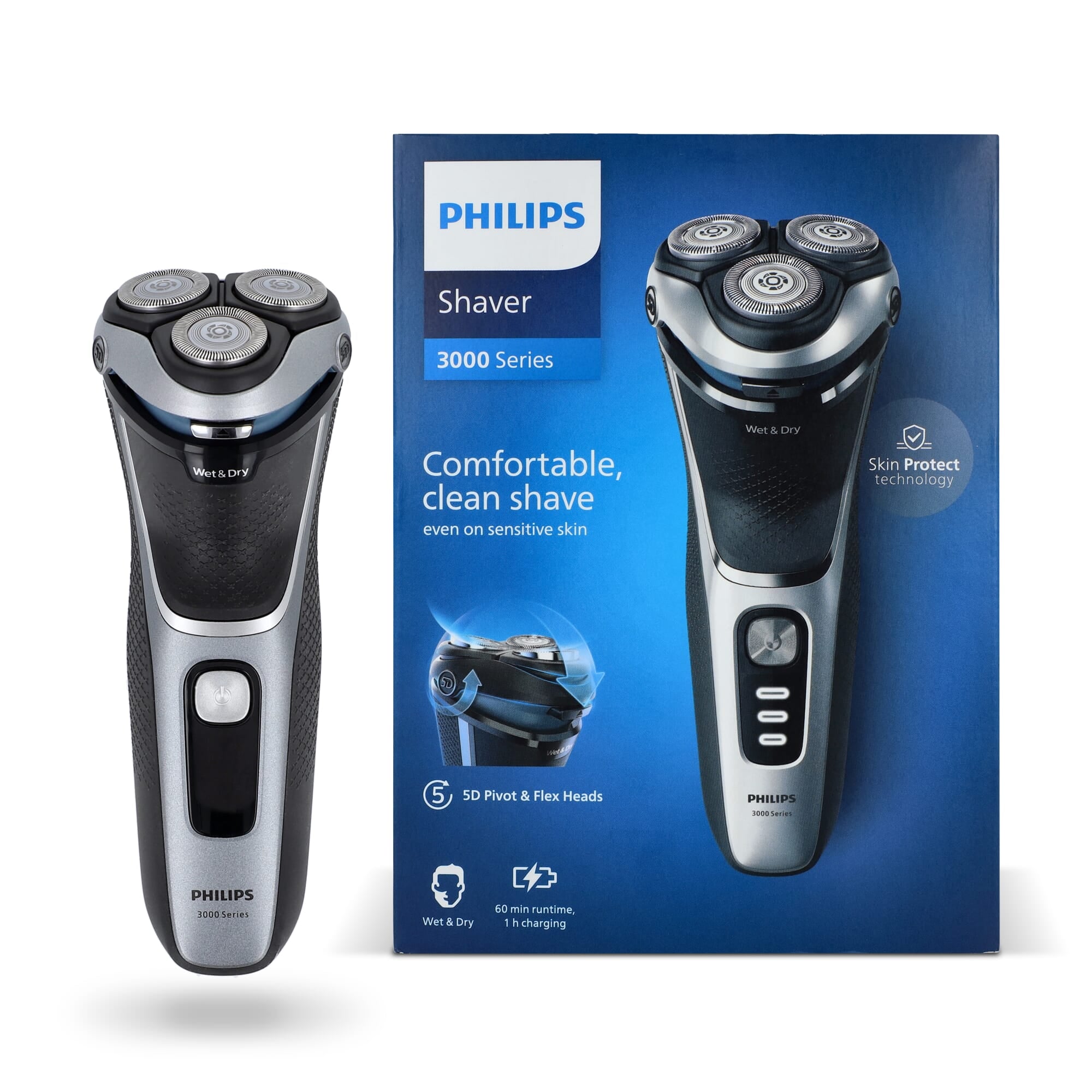 S3341|PhilipsElektrisch scheerapparaat voor nat en droog scheren