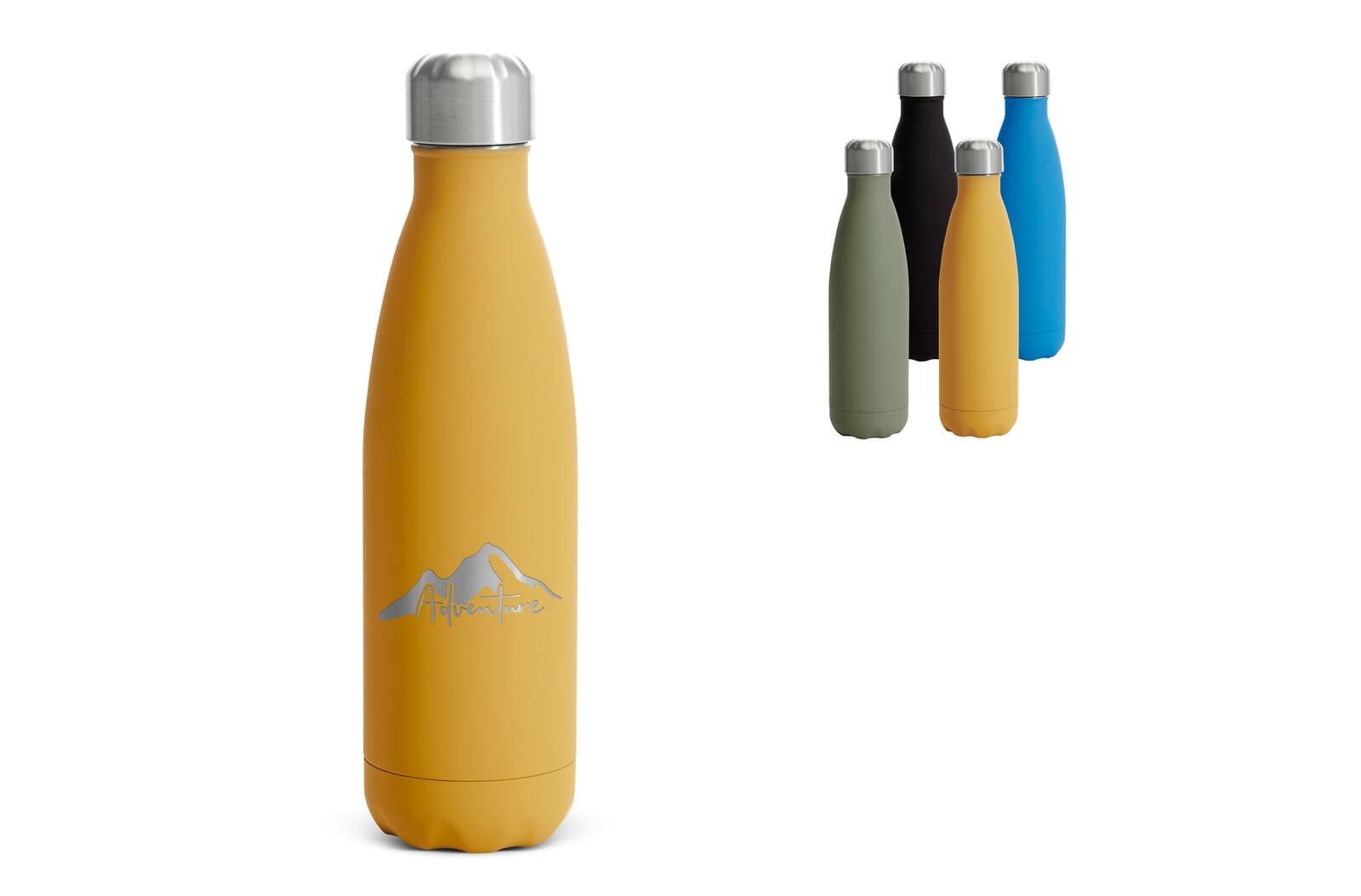 Sagaform Nils stalen fles Rubber 500ml Zwart