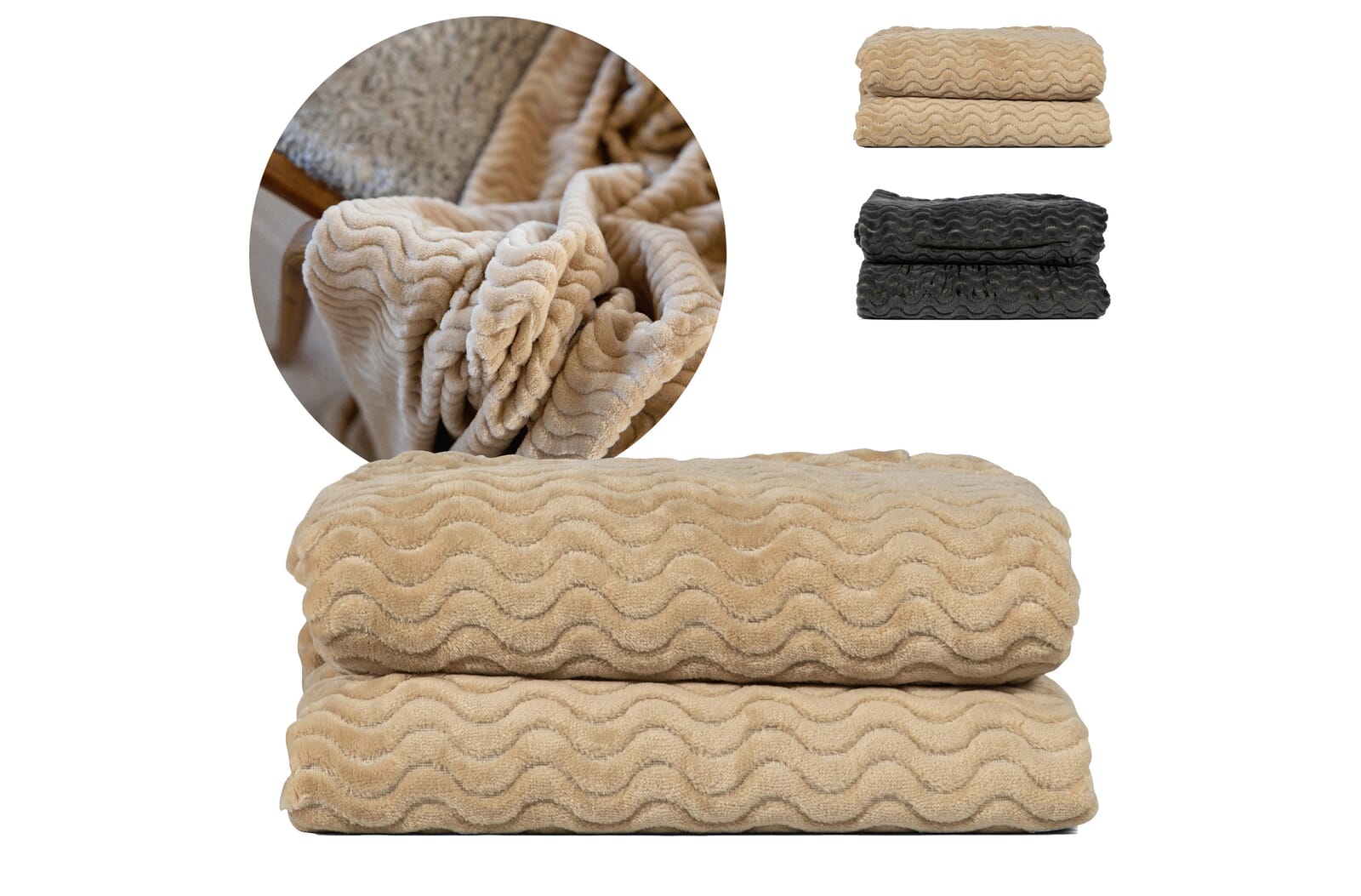 Sagaform Agnes fleece deken 130x170 cm Beige
