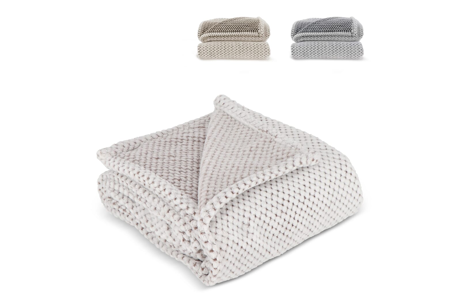 Sagaform Anni R-PET fleece deken Beige