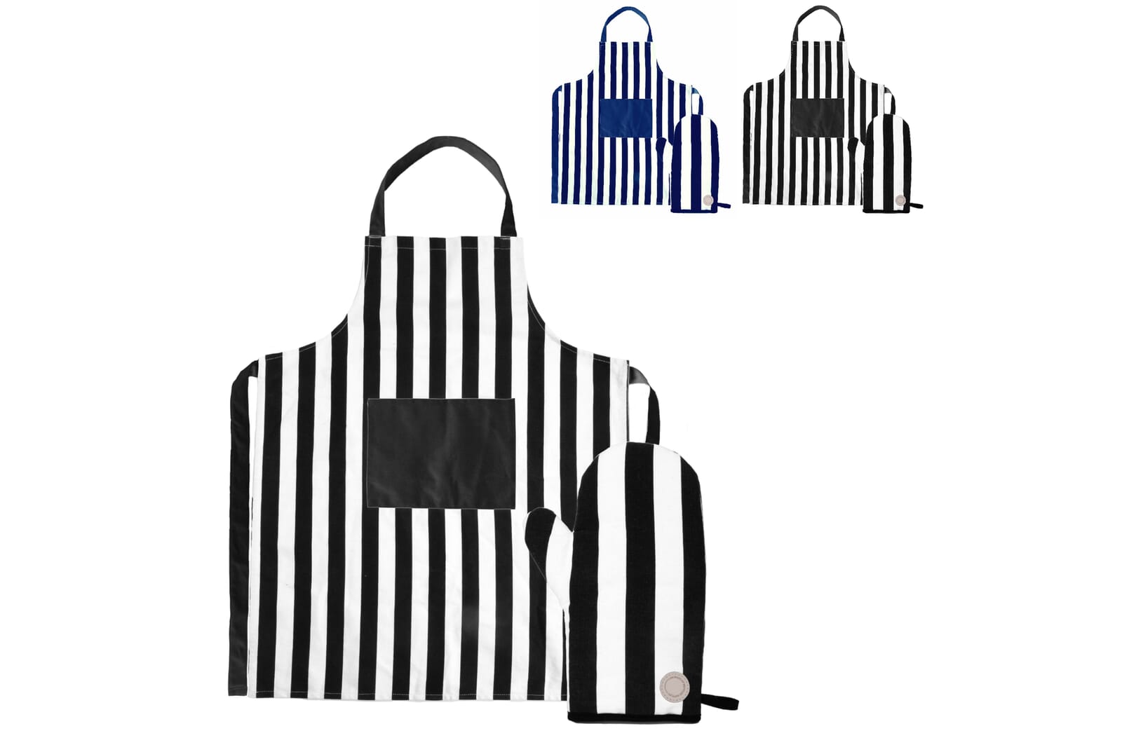 Sagaform Aron schort &amp; BBQ handschoen set Wit / Zwart