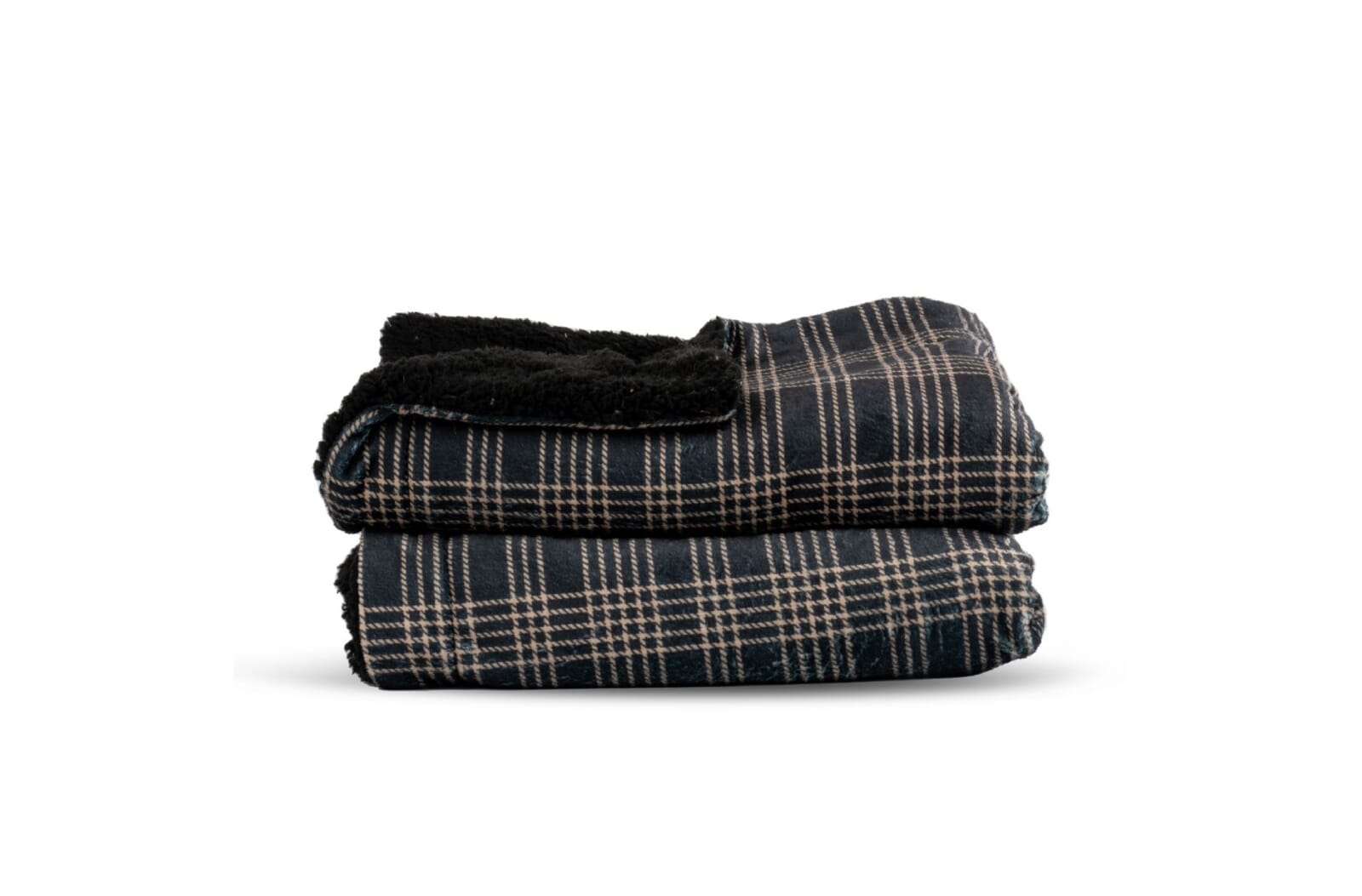 Sagaform Rut fleece plaid Zwart