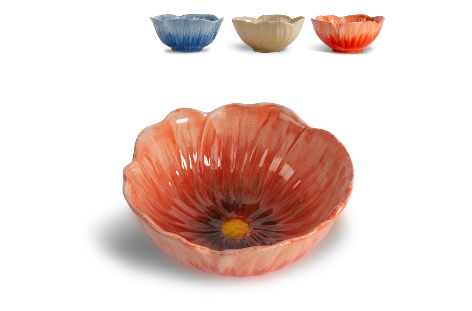 Byon Poppy kom set van 4 st. Blauw