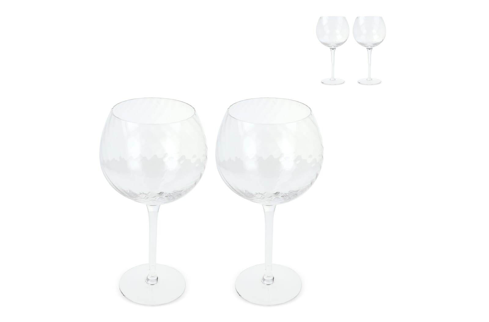 Byon Opacity set van 2 wijnglazen met stijlvol glaspatroon 470ml Transparant
