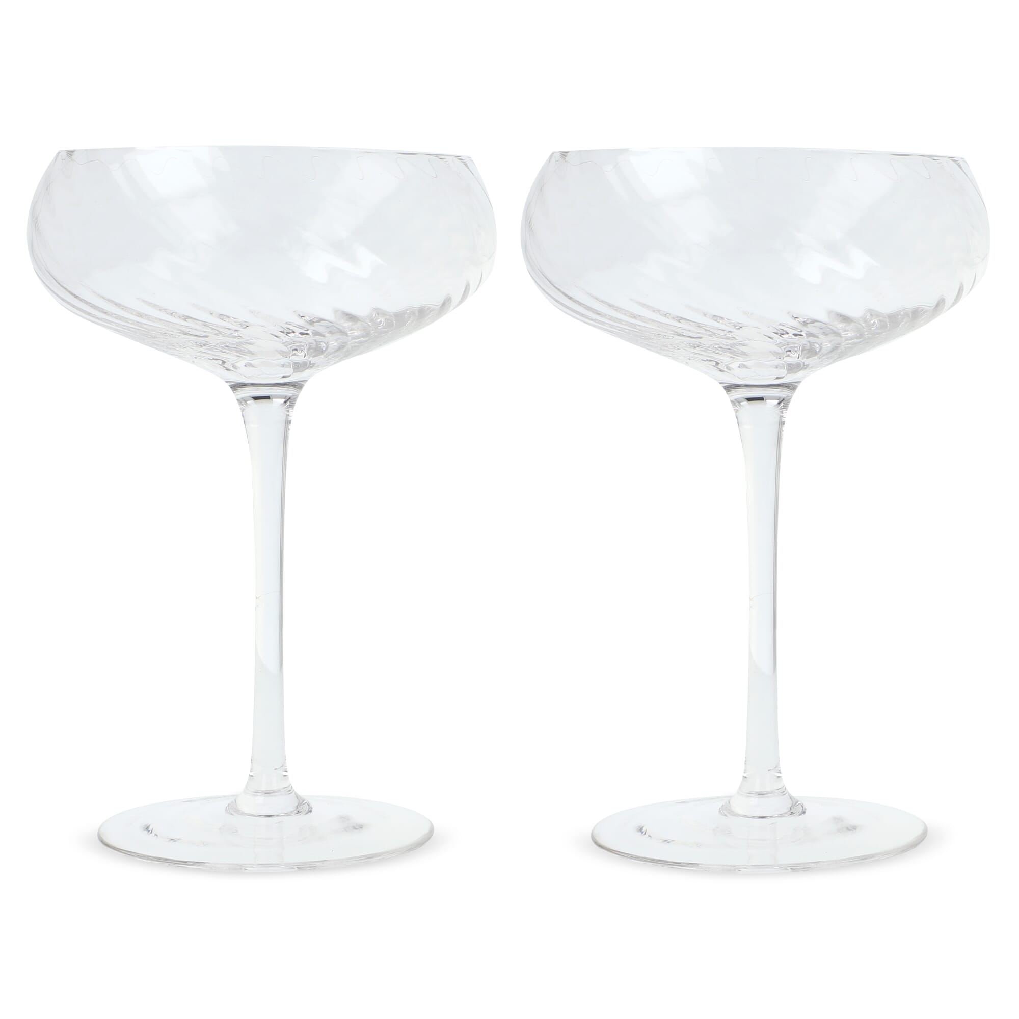 Byon Opacity set van 2 champagneglazen met stijlvol glas patroon 300ml