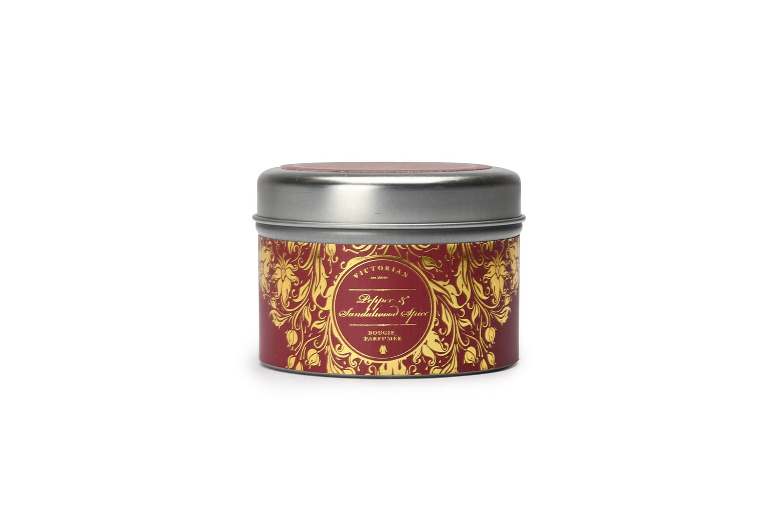 Victorian Tinbox Pepper &amp; Sandalwood Spice geurkaars Metaal