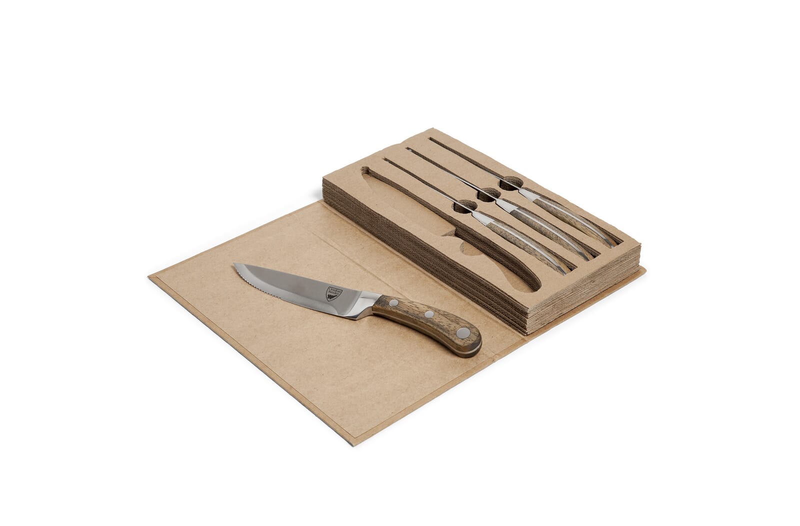 Orrefors Hunting steakmessenset staal Hout