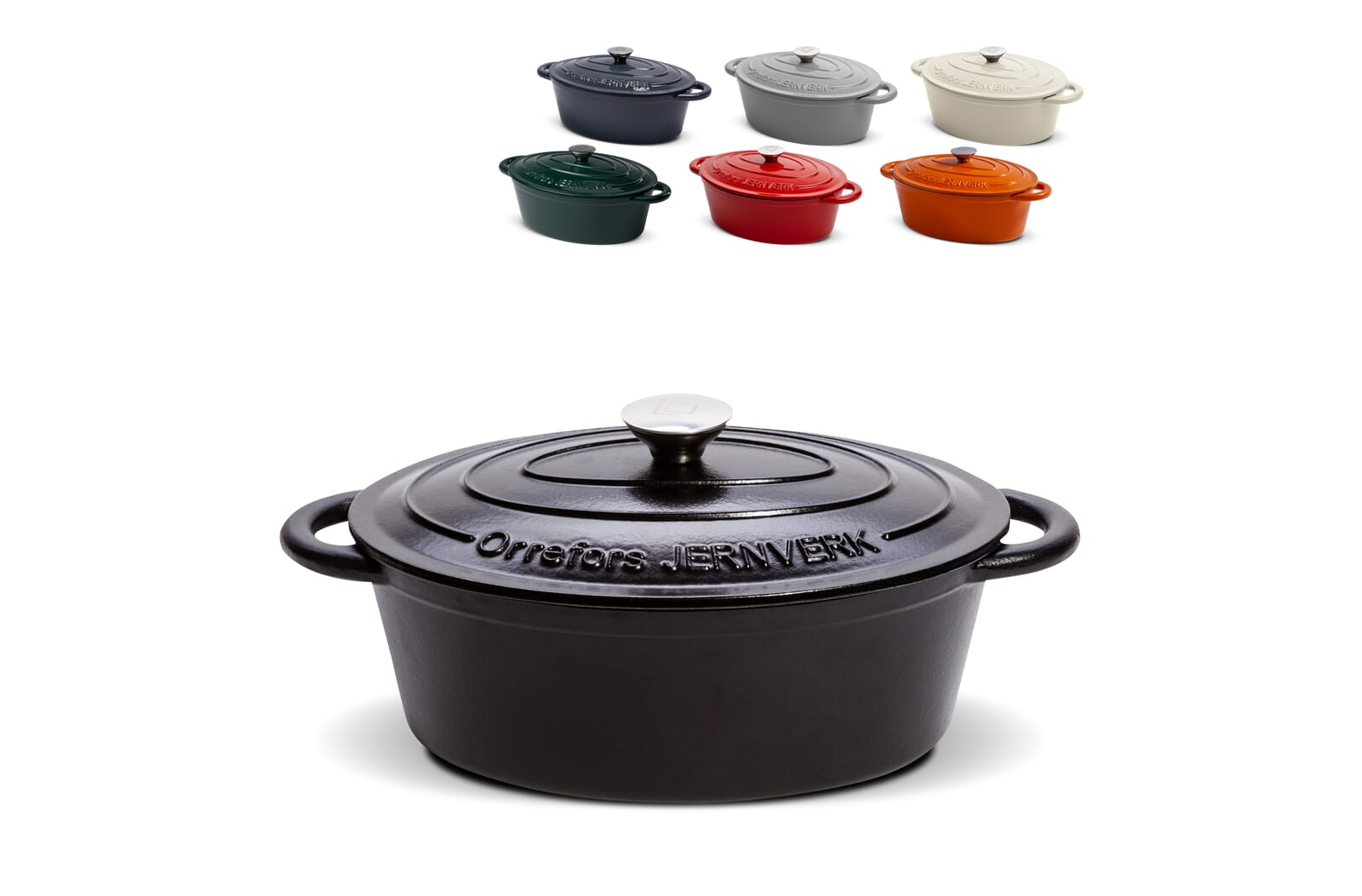 Orrefors Jernverk Ovale geëmailleerde braadpan 3.5L Zwart