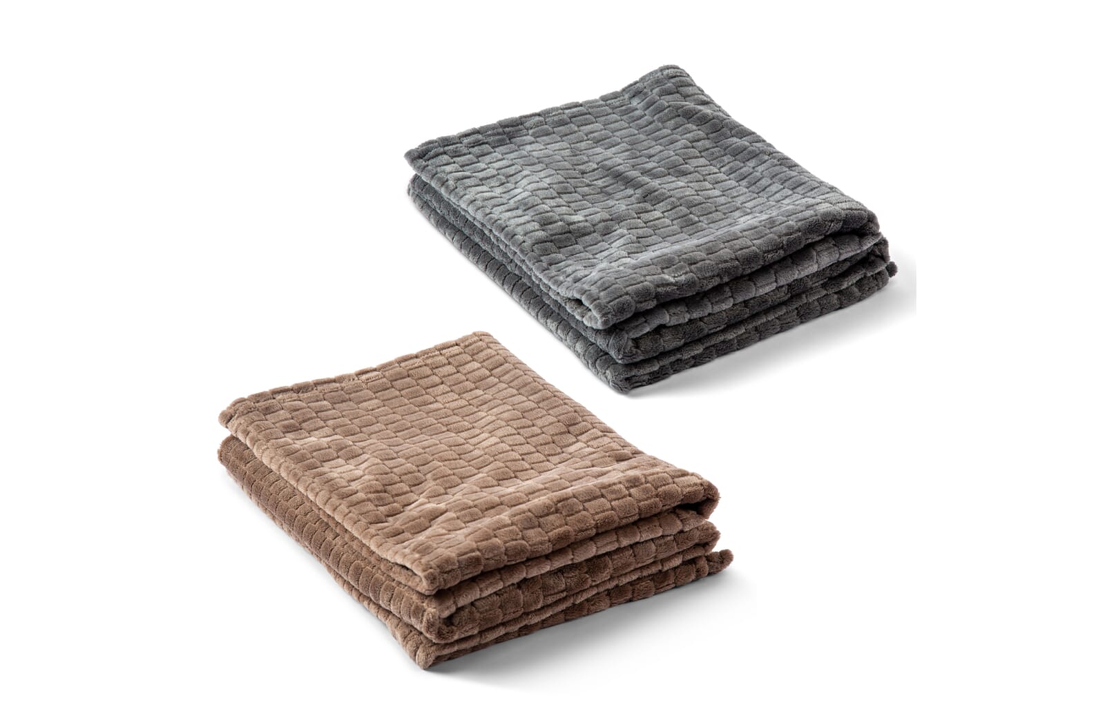 Kosta Linnewafveri Fleece deken Jaquard 130x170 cm Licht Bruin
