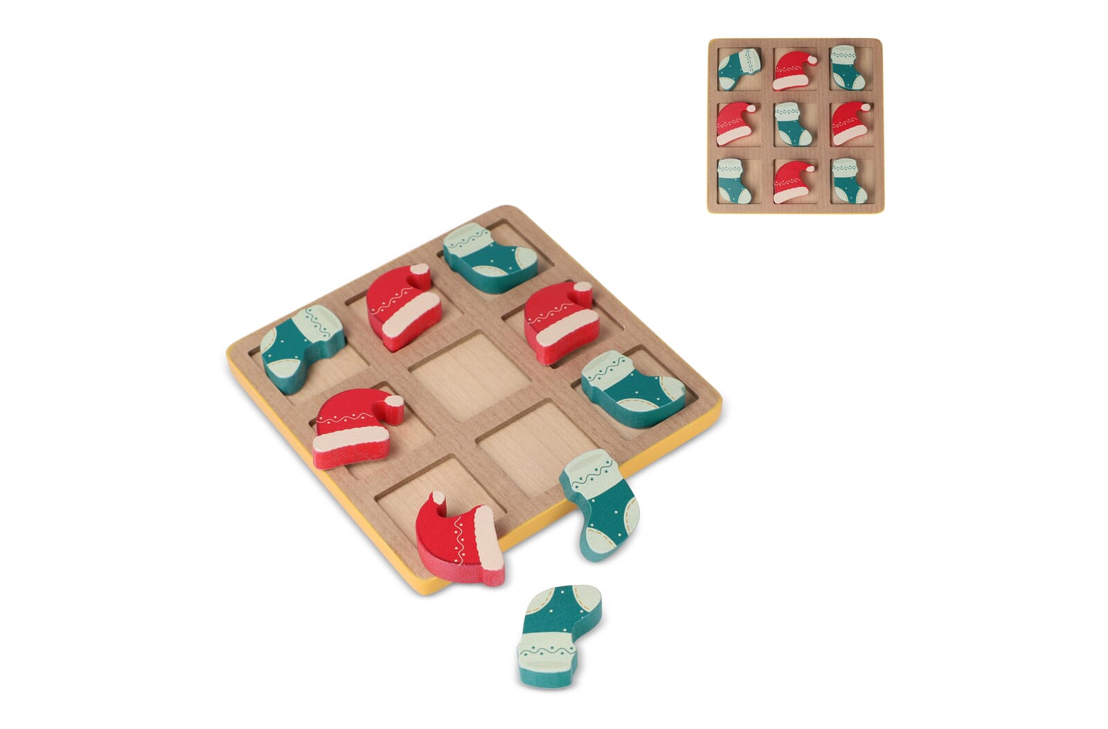 InSideOut Houten Kerstmis tic-tac-toe Fluor assorti