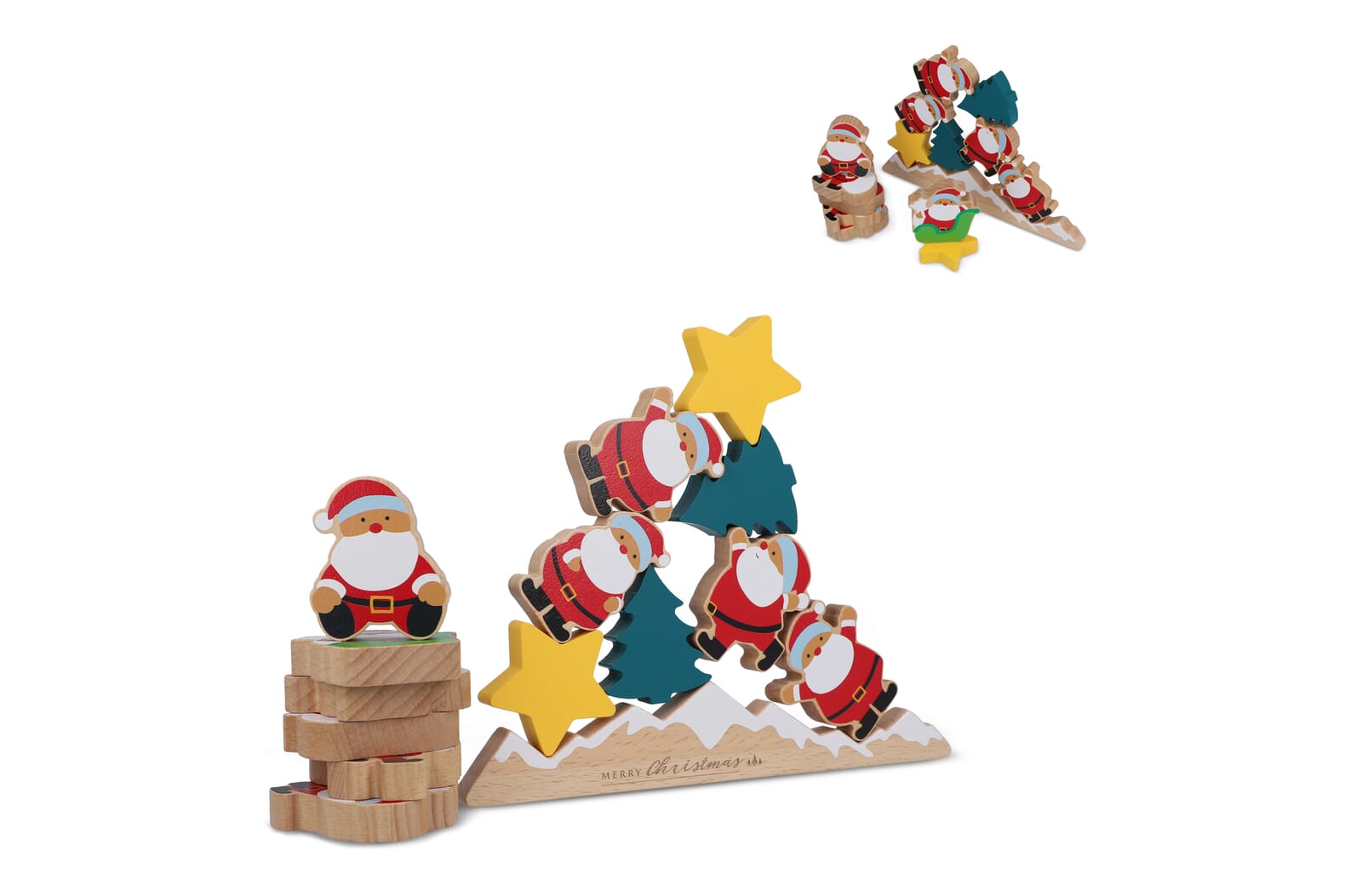 InSideOut Houten Kerstman-balanceerspel Fluor assorti