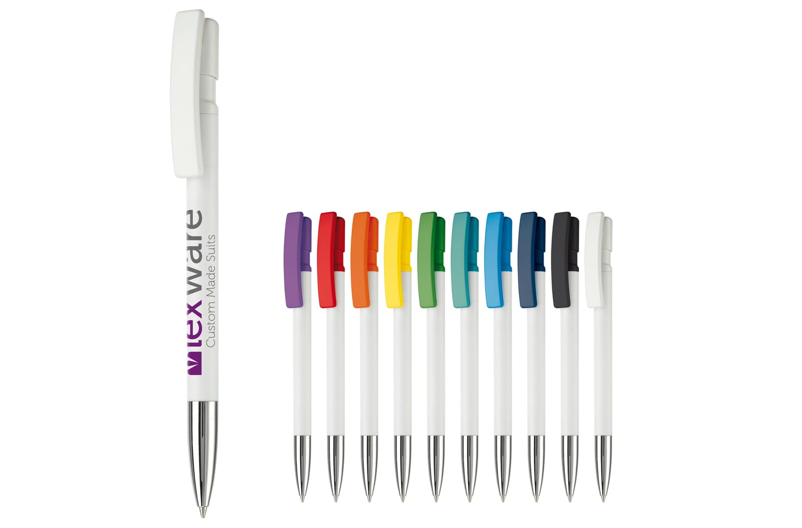 Balpen Nash metalen tip hardcolour Wit / Wit