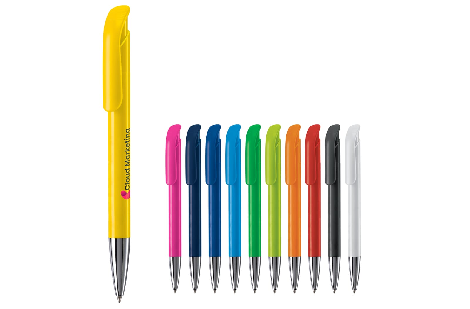 Balpen Atlas hardcolour metalen tip Wit