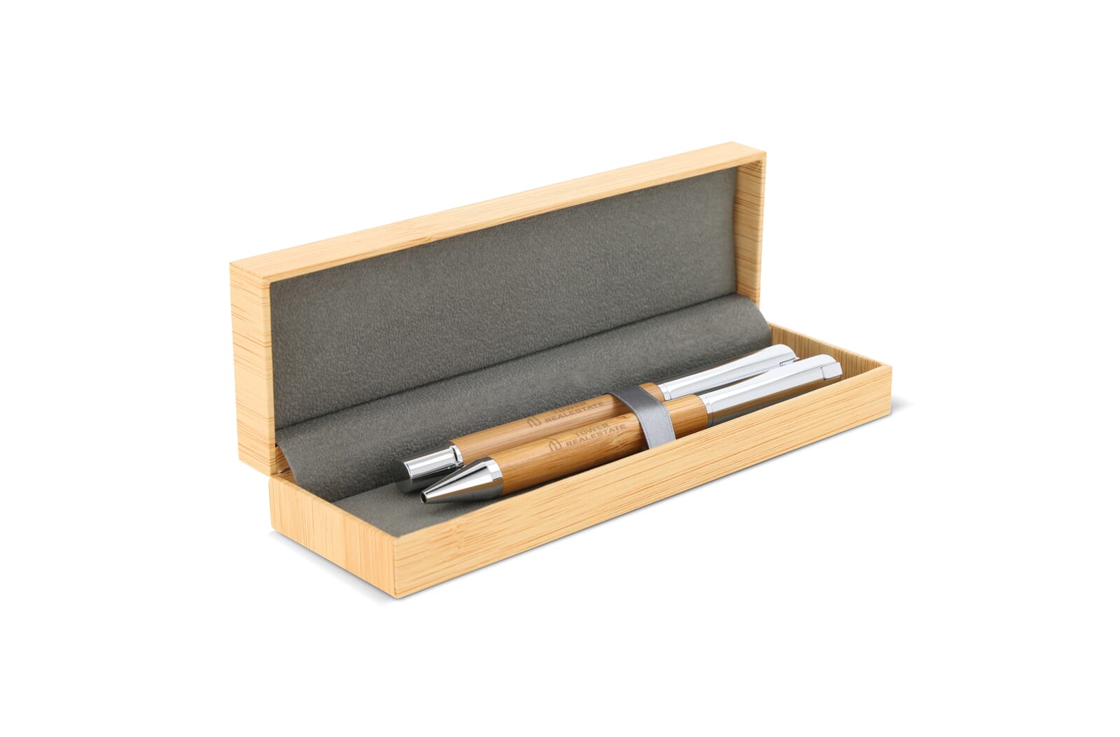 Balpen en rollerbal set bamboe Hout
