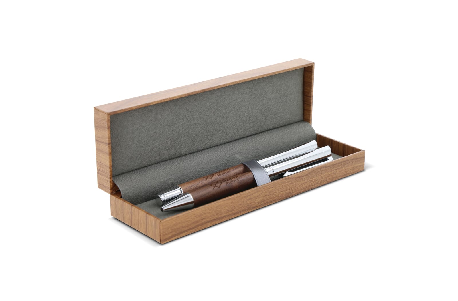 Balpen en rollerball set walnoot hout Hout