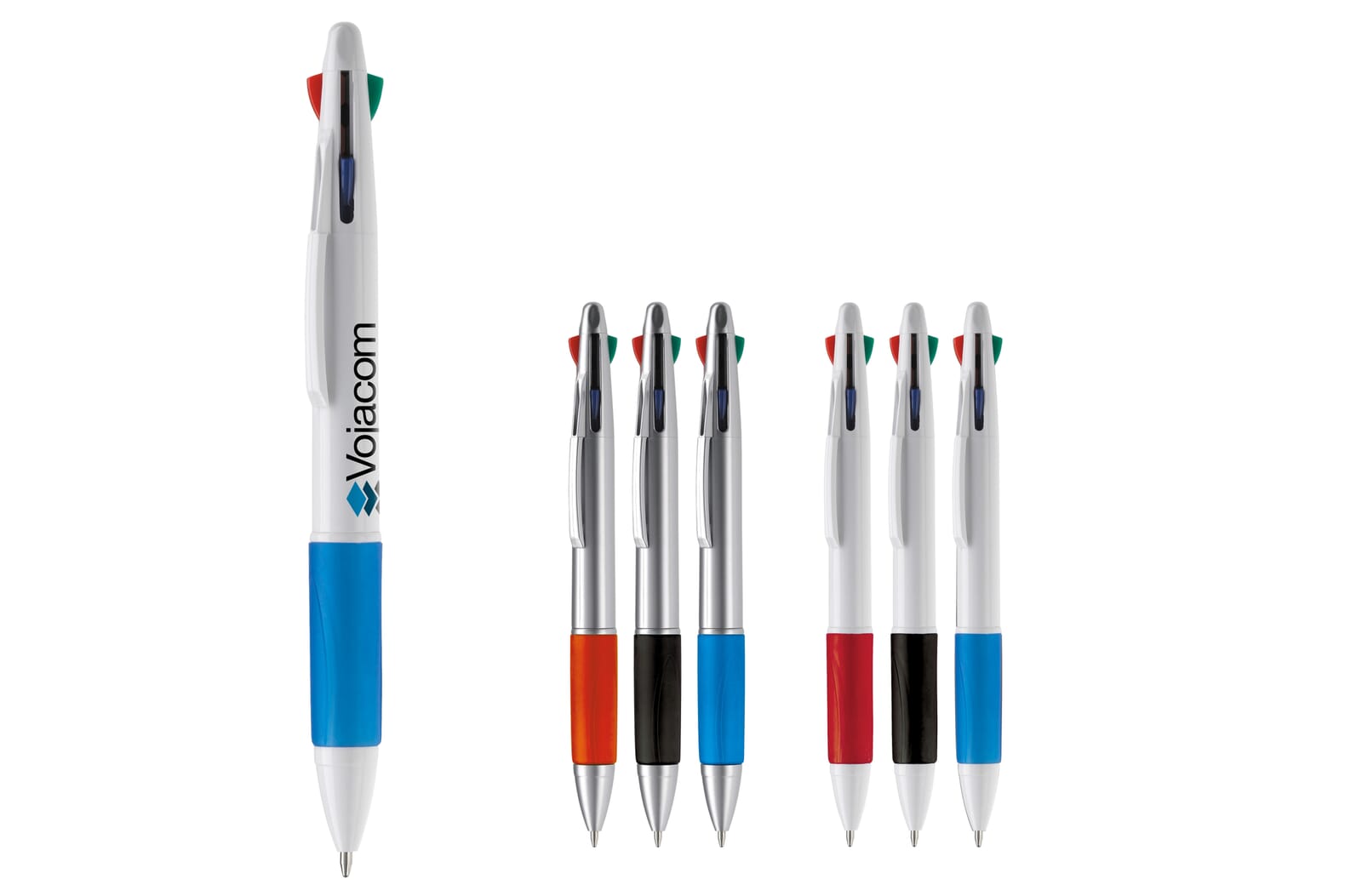 Balpen 4 kleuren hardcolour Wit / Zwart