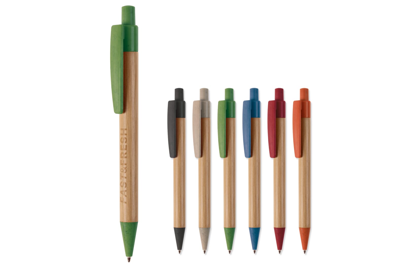 Ball pen bamboe met tarwestro Zwart