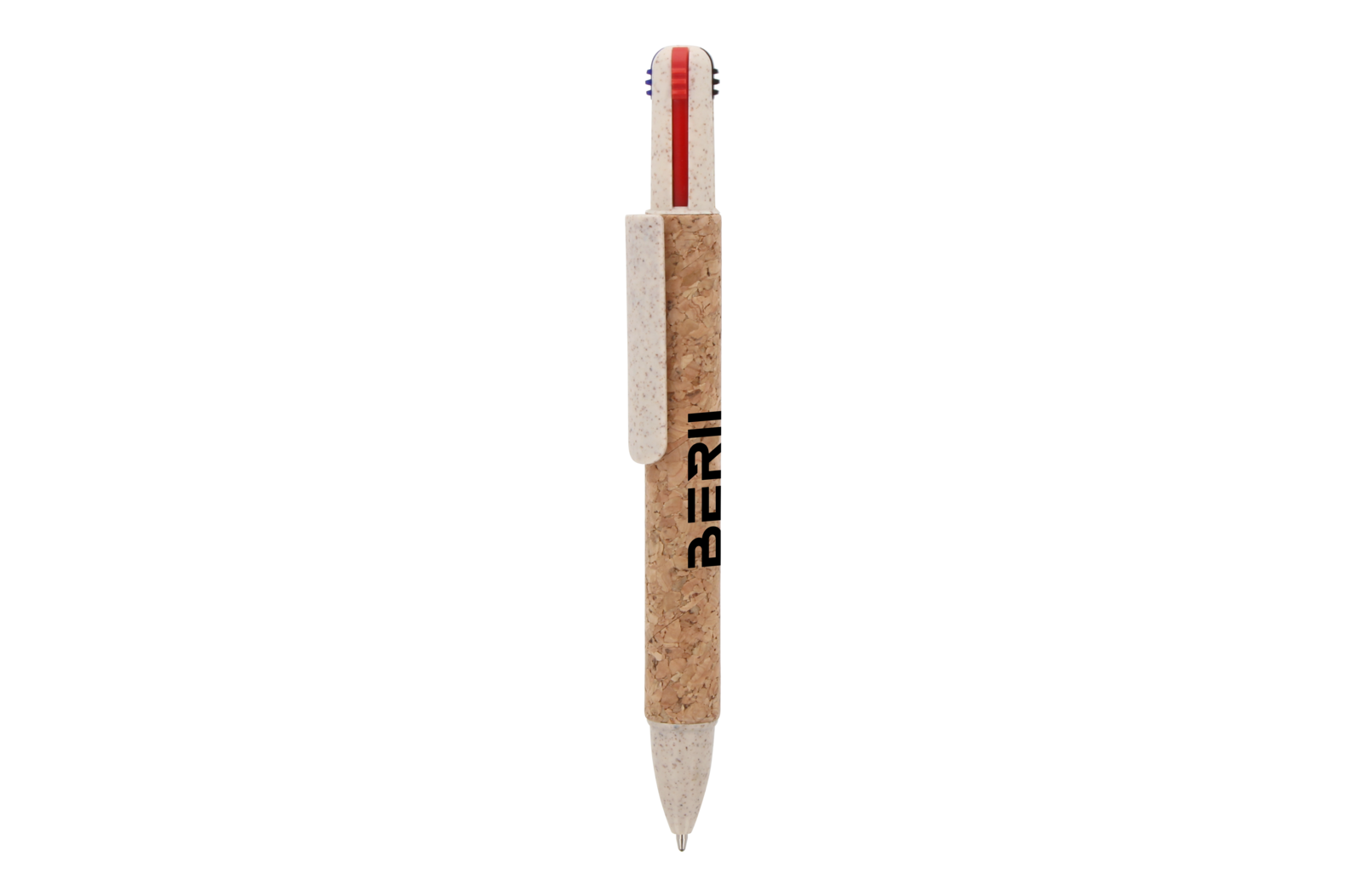 Balpen 4-kleuren kurk Natuur