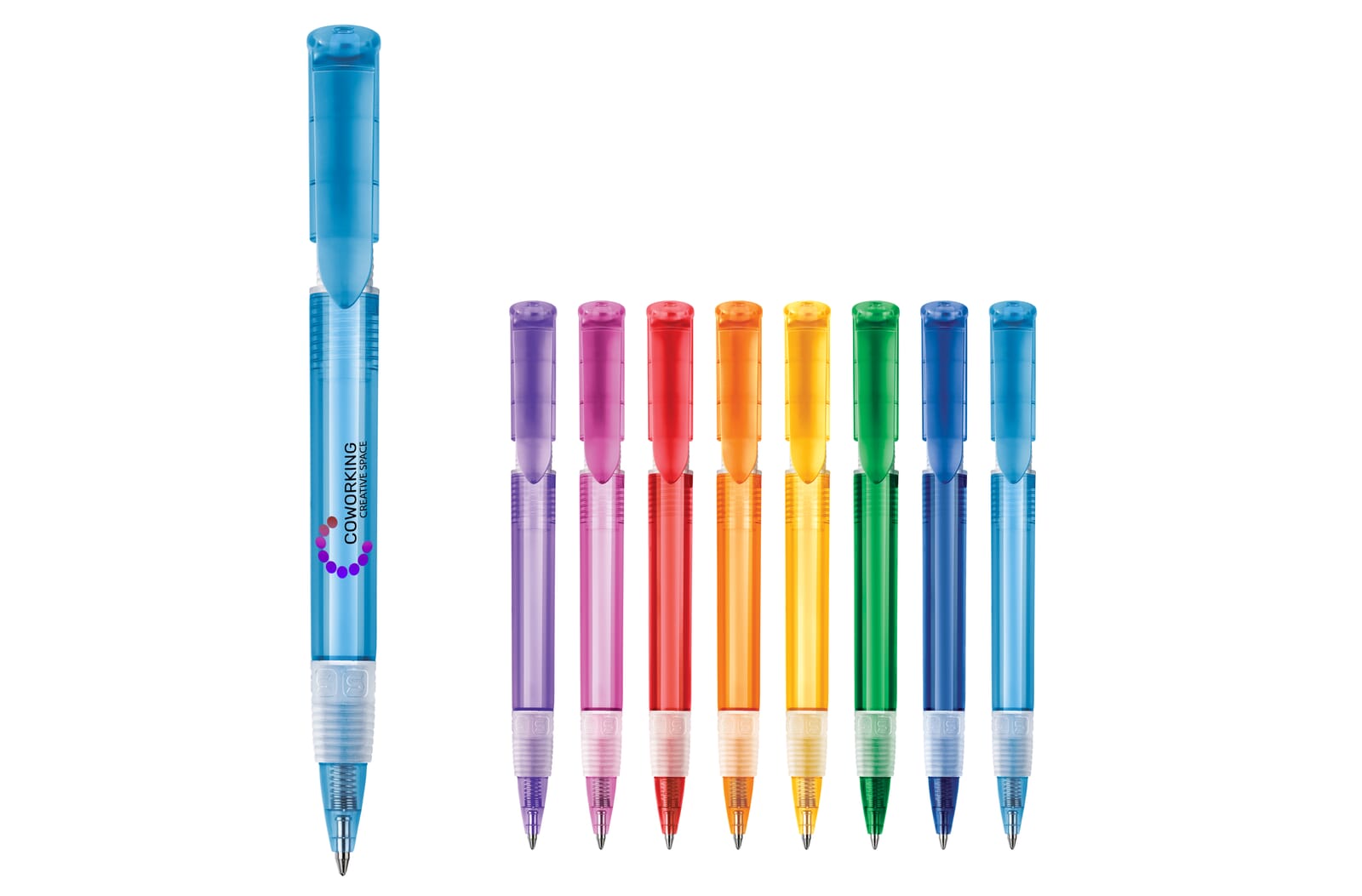 Balpen S40 Grip Clear transparant Transparant / Donkerblauw
