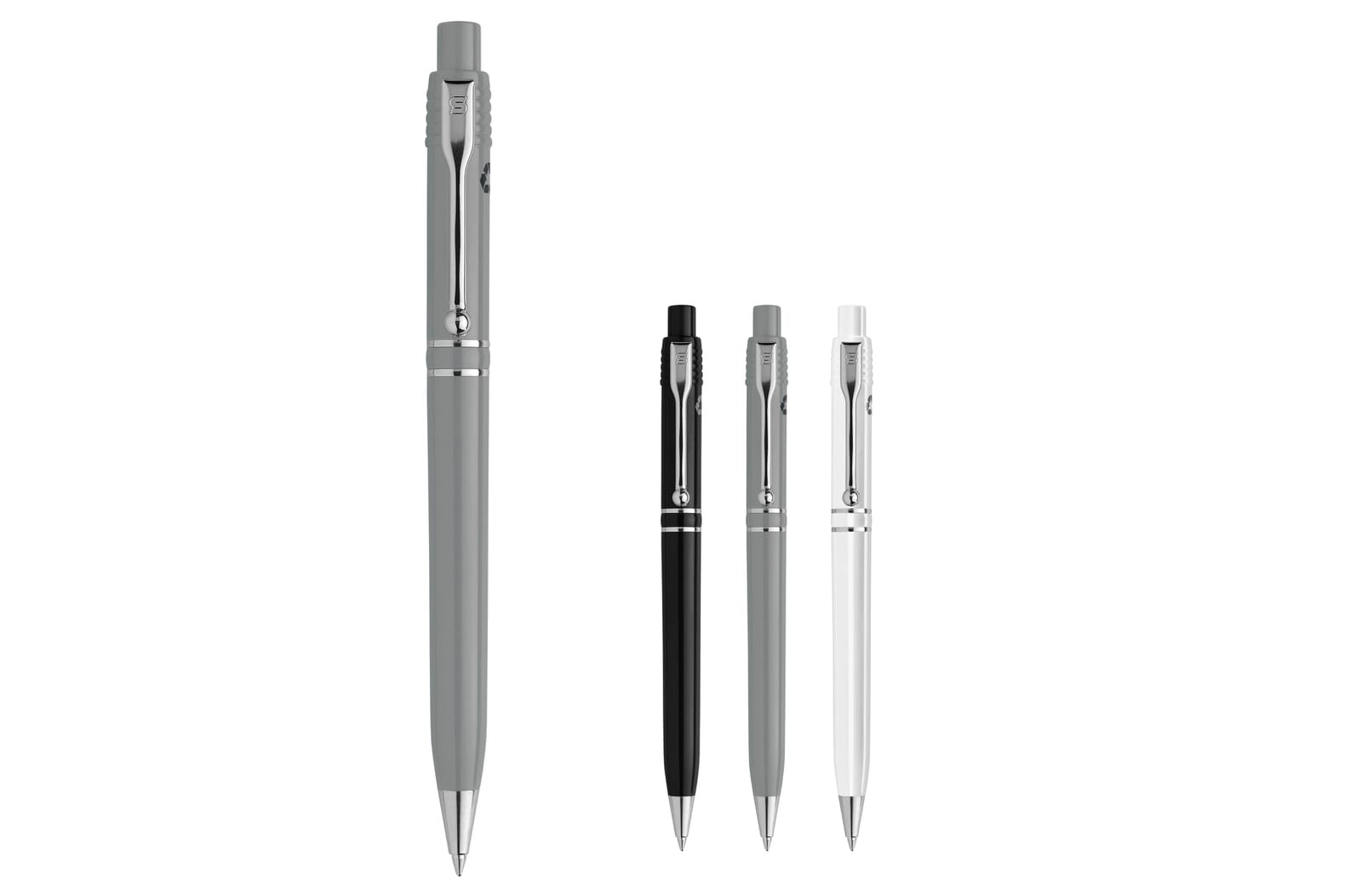 Balpen Raja Chrome recycled hardcolour Wit