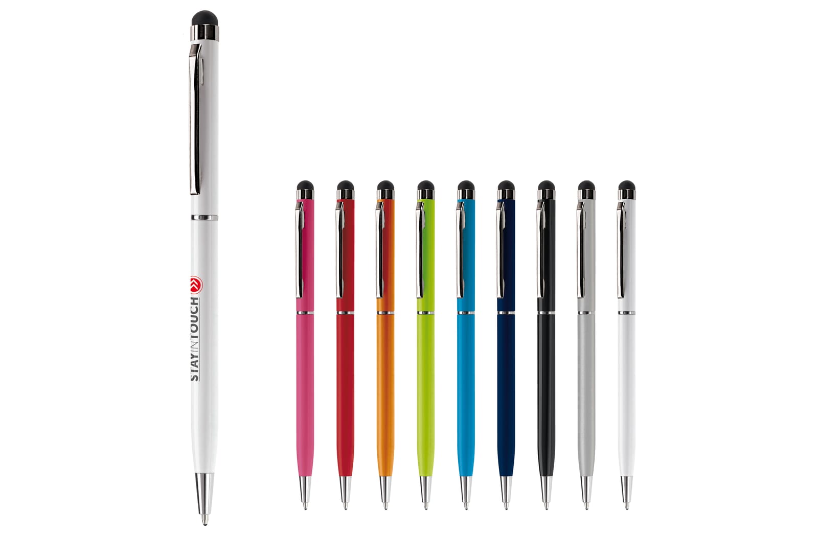 Balpen stylus metaal Wit