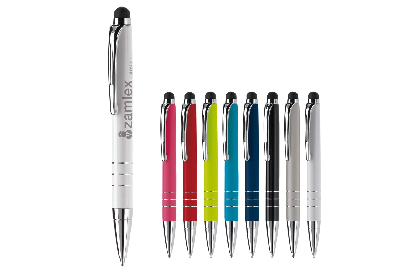 Balpen stylus metaal Wit