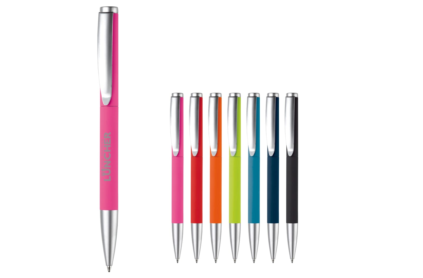Balpen metaal Modena soft touch Zwart