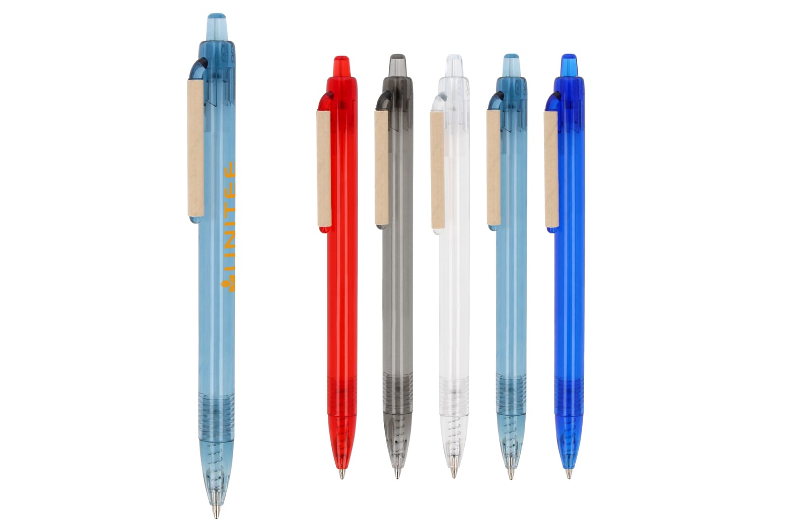Balpen paperclip Oceanbound Plastic Transparant / Wit