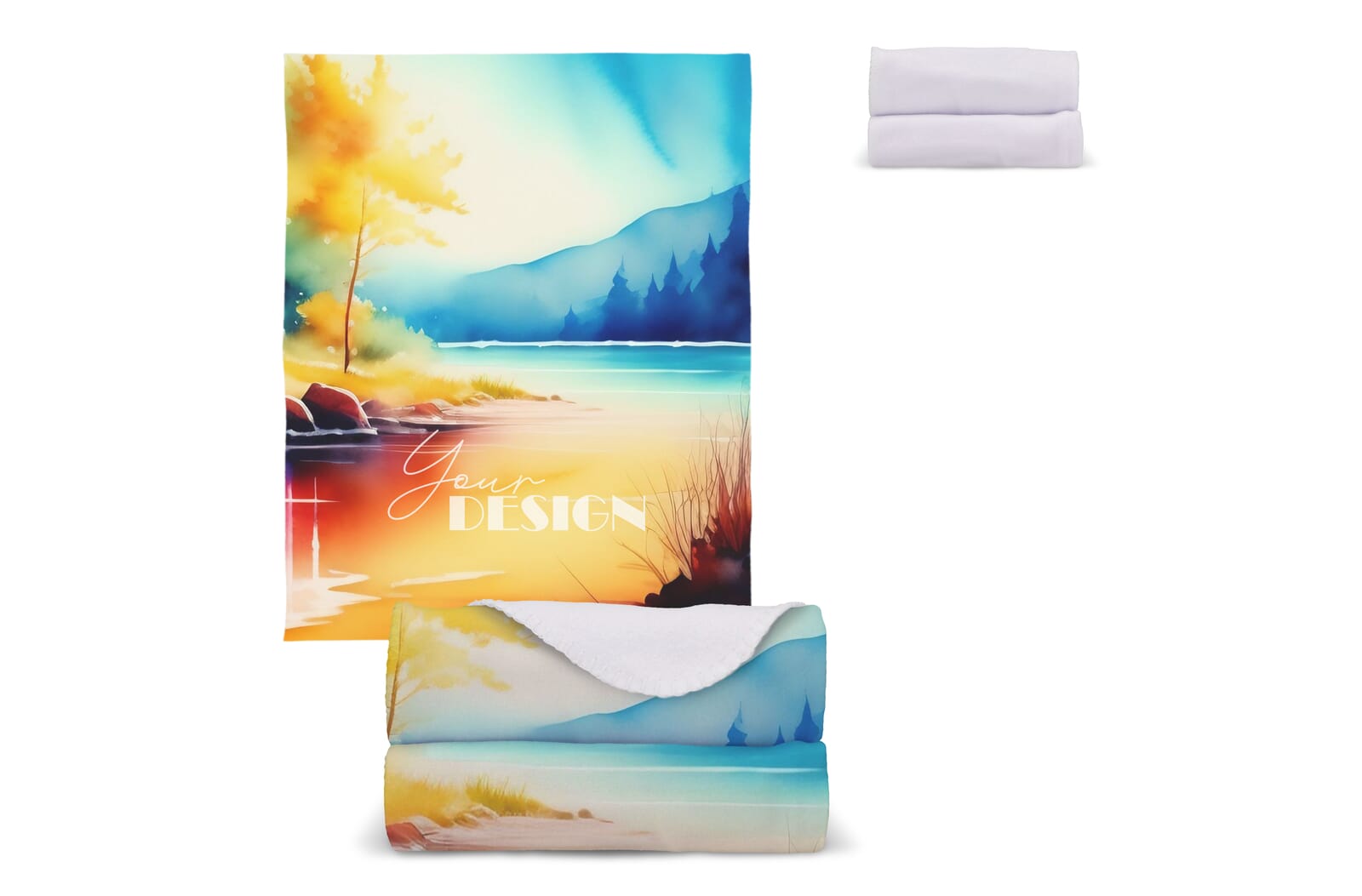 Polar fleece deken OEKO-TEX® sublimation 120 x 150 cm 190 g/m² Wit