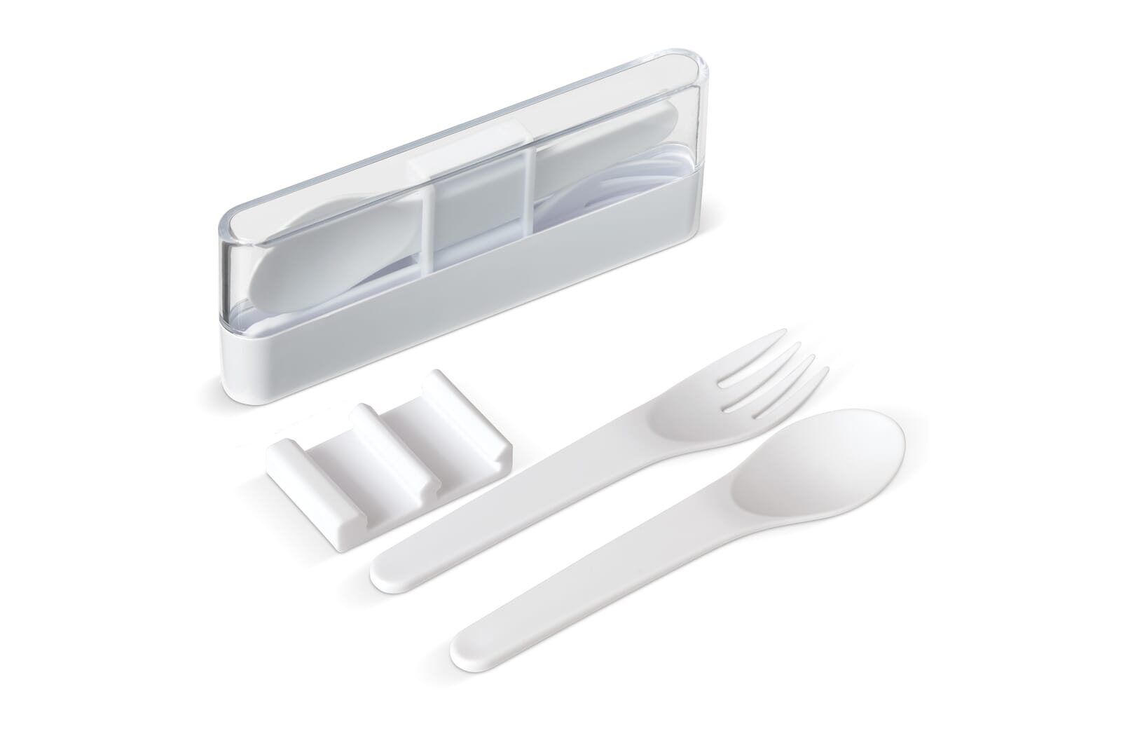Lunchbestek in opbergbox Wit