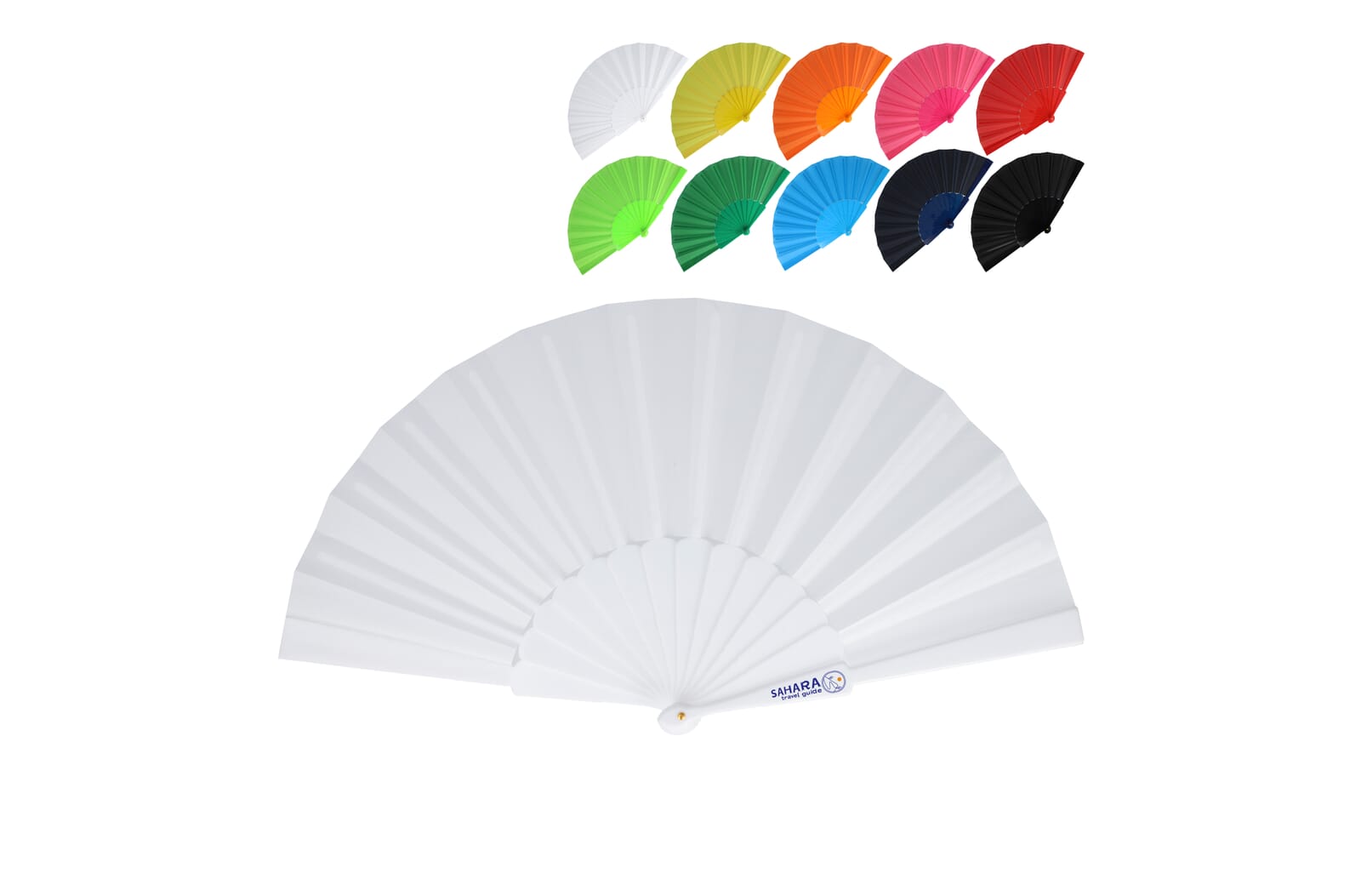 Waaier plastic & polyester Wit