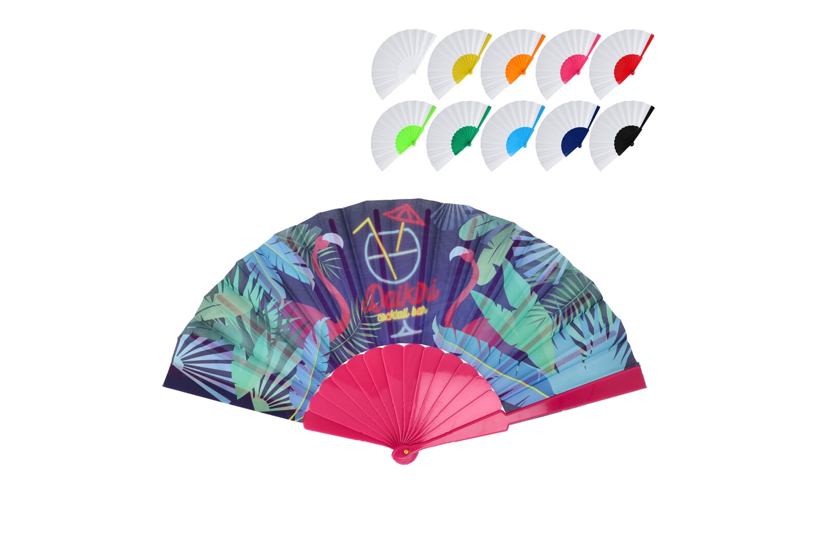 Waaier plastic & polyester Wit