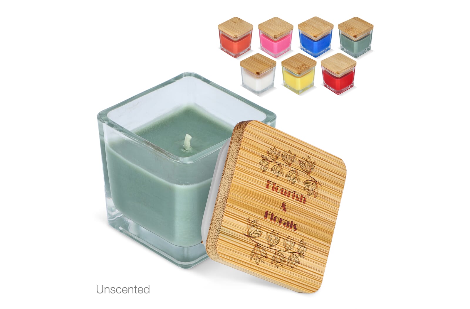 Chakra plantaardige kaars in glazen houder Wit