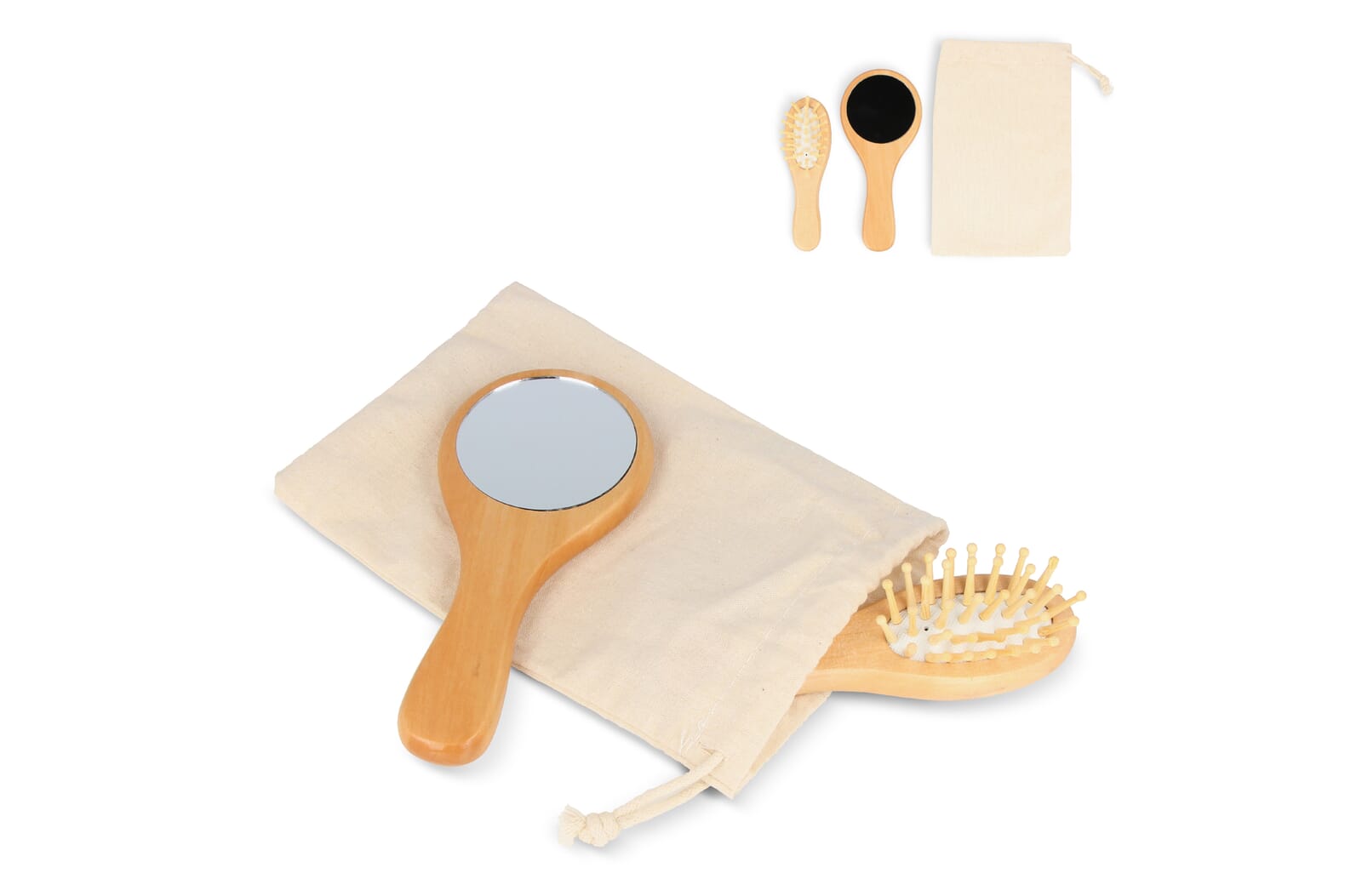 Schima superba hout Borstel &amp; Spiegel set Natuur