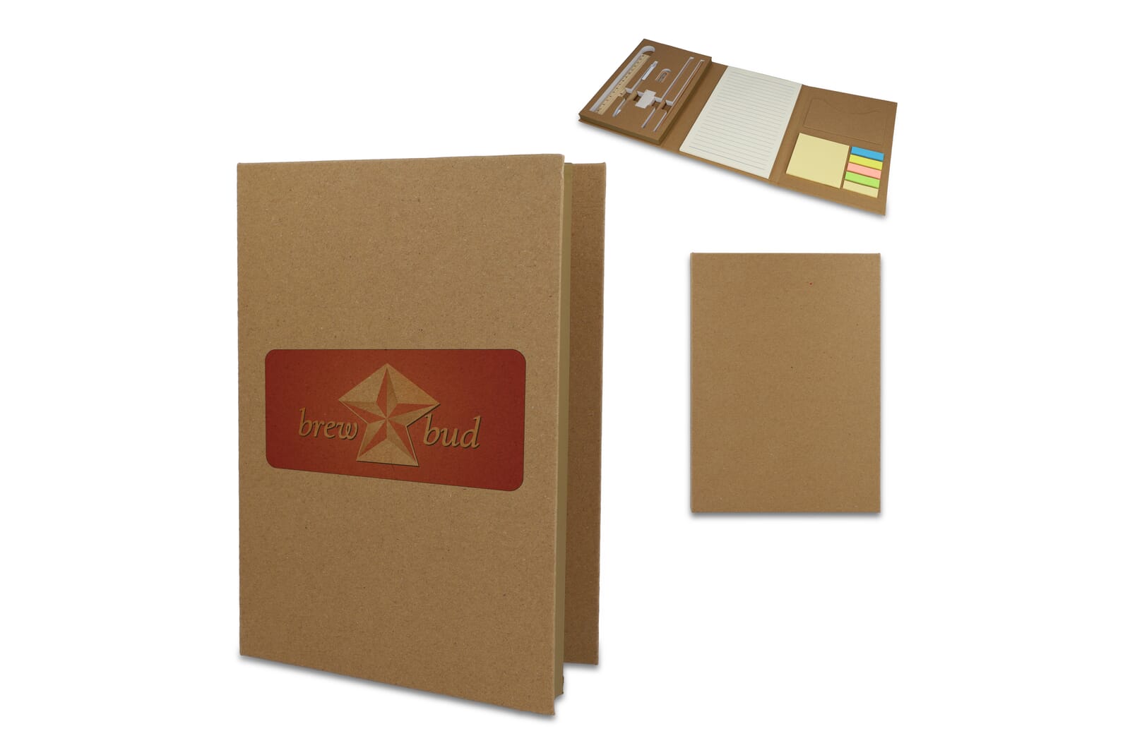 Drievoudige stationaire set van gerecycled papier Natuur