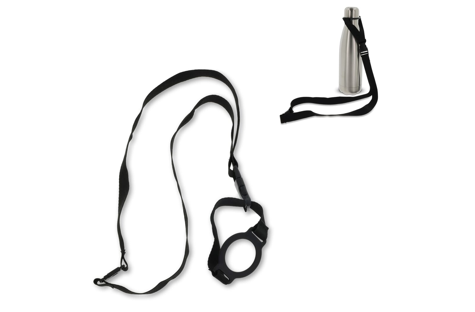 Keycord met flessenhouder Zwart