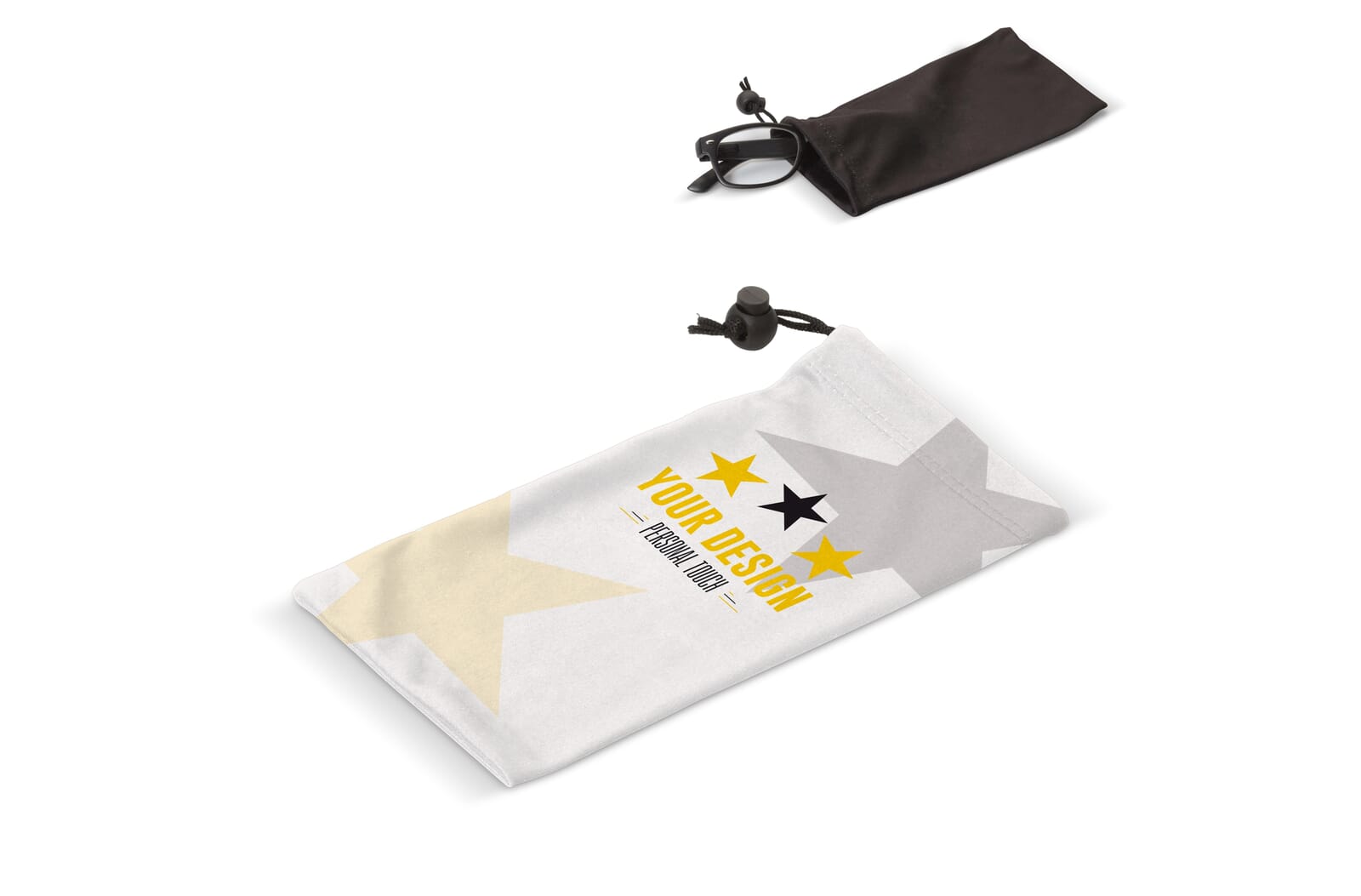Microvezel opbergpouch antibacterieel 9 x 18 cm Wit/transparant