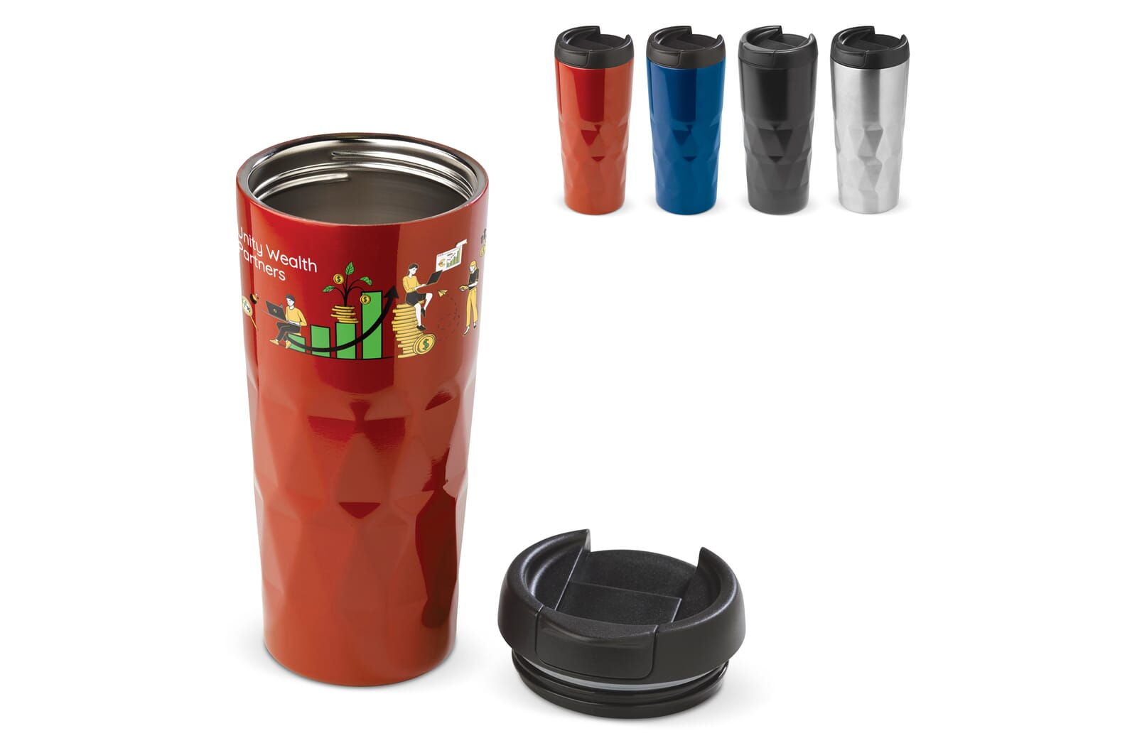 Thermobeker diamant 450ml Zwart
