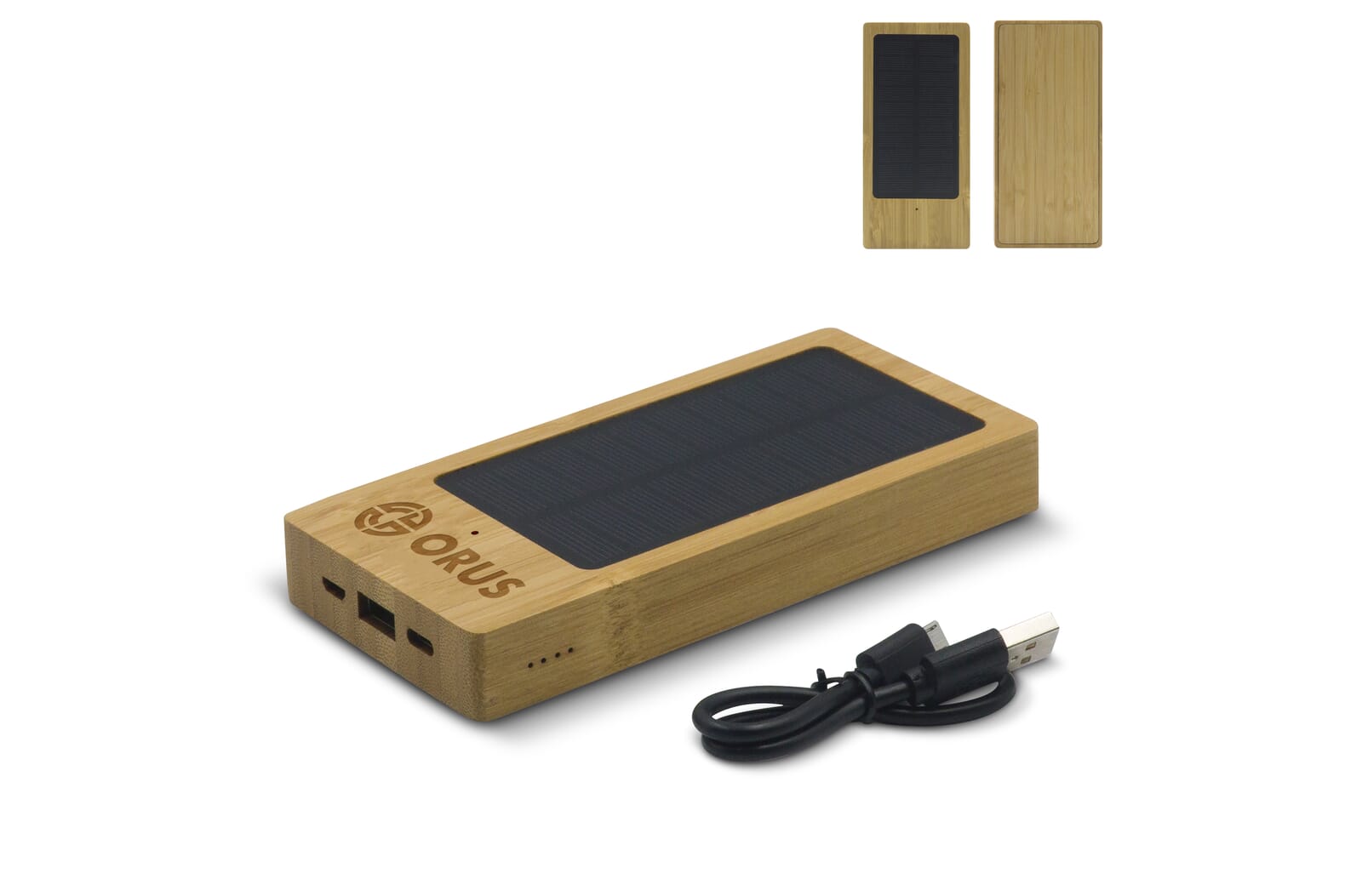 Powerbank Bamboe met Zonne Energie 8000mAh Hout
